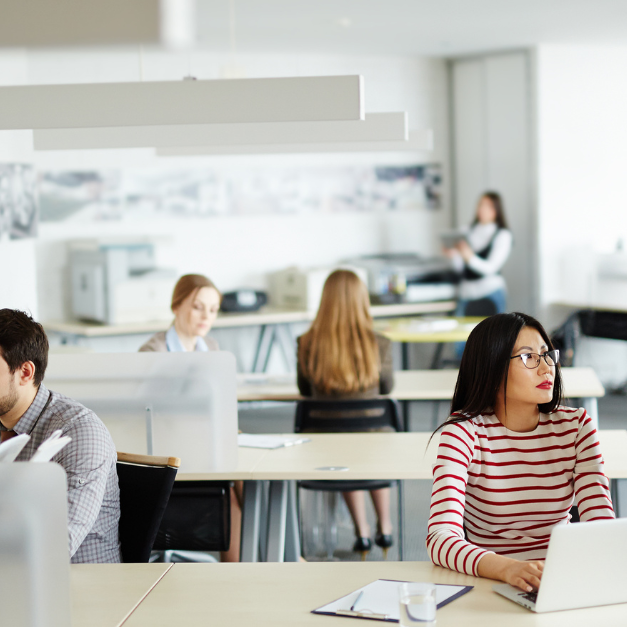 People in an open plan office